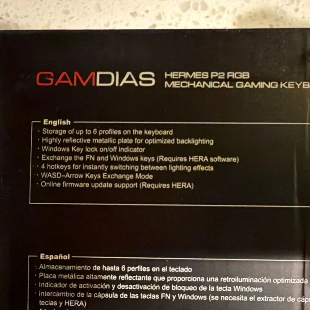 GAMDIAS Hermes P2 RGB Mechanical Gaming Keyboard Wired USB Programmable Black